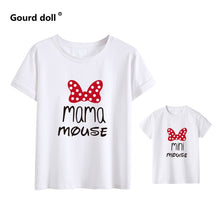 Load image into Gallery viewer, MAMA and mini Family Matching clothes Cotton kawaii bow tshirt mommy and me clothes  Tops baby girl clothes matching outfits

